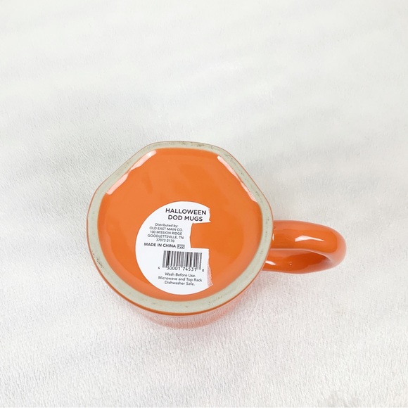 3D Orange Sugar Skull Mug 16 Oz Fall Halloween Day Of The Dead Spooky - Picture 6 of 6